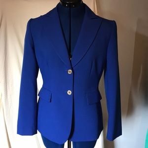 Tahari ASL petite blue blazer size 6